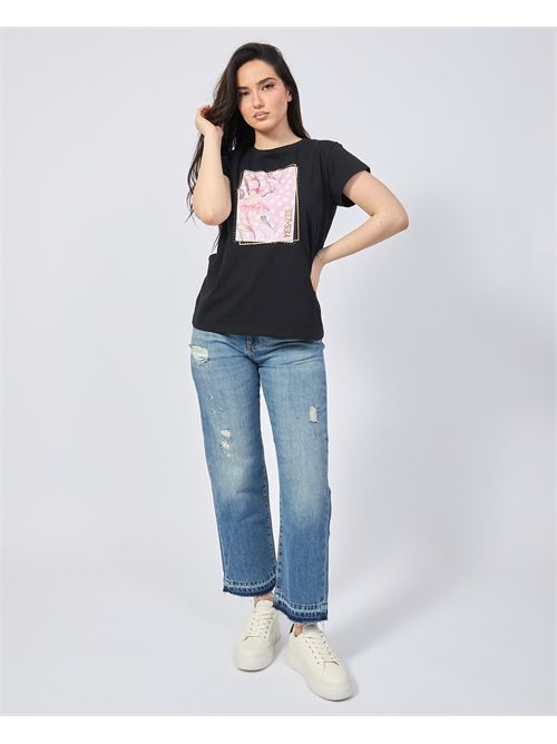 T-shirt girocollo Yes Zee con stampa<BR/>